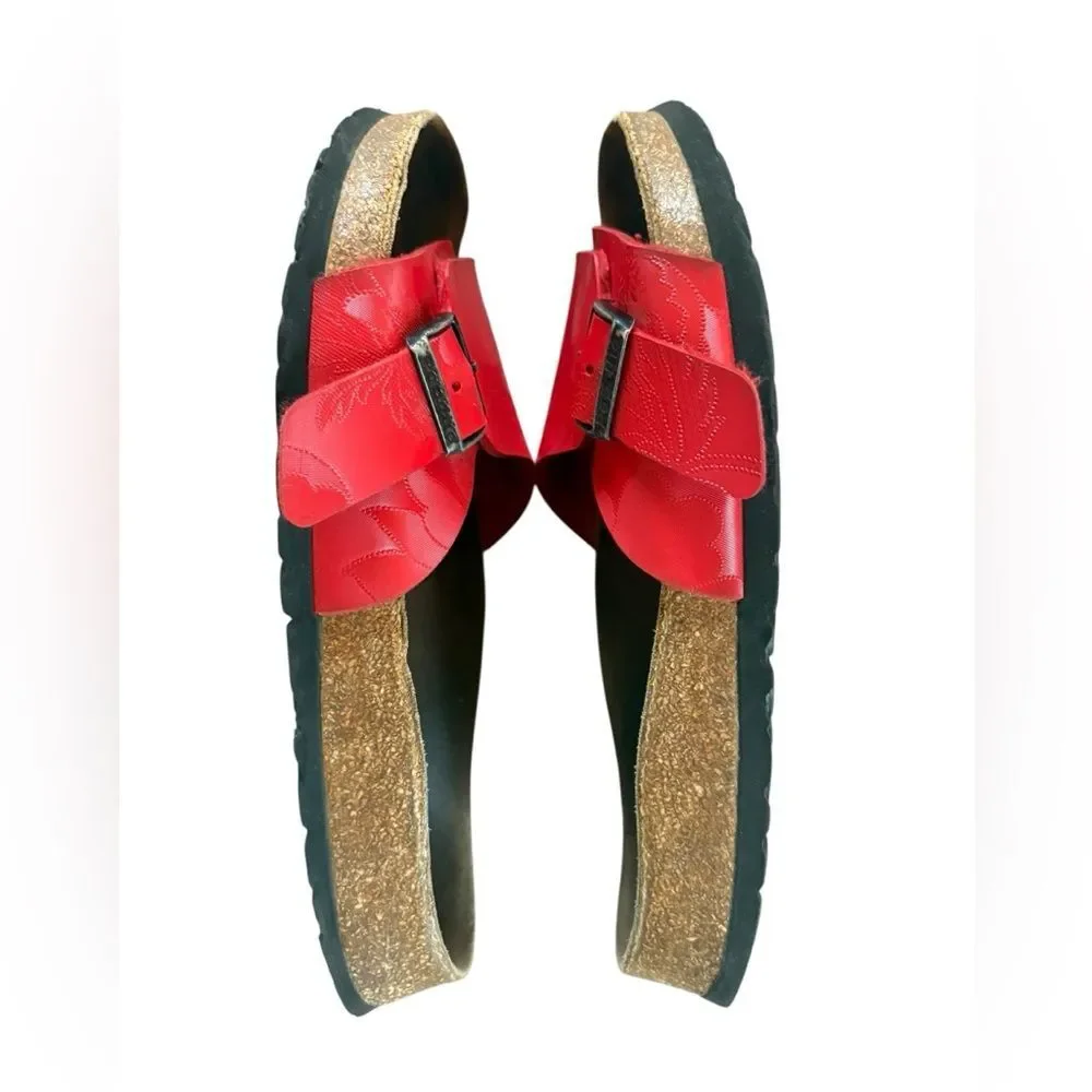 Papillio BIRKENSTOCK Madrid Red Floral Birko Flor Slip On Sandal Slides Womens 7 - Picture 10 of 15